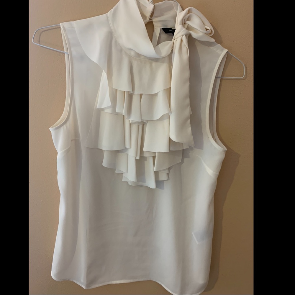 Banana Republic high neck ivory blouse
